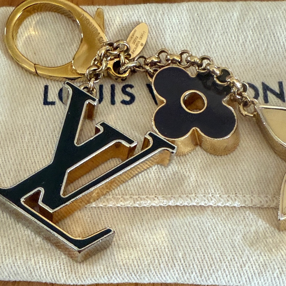 Louis Vuitton Gold and Black Floral Key Holder - Picture 4 of 11
